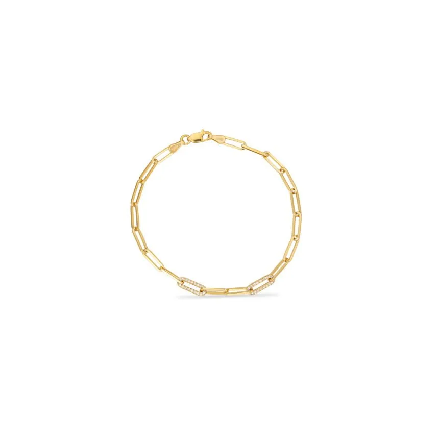 Paperclip Bracelet With Diamonds