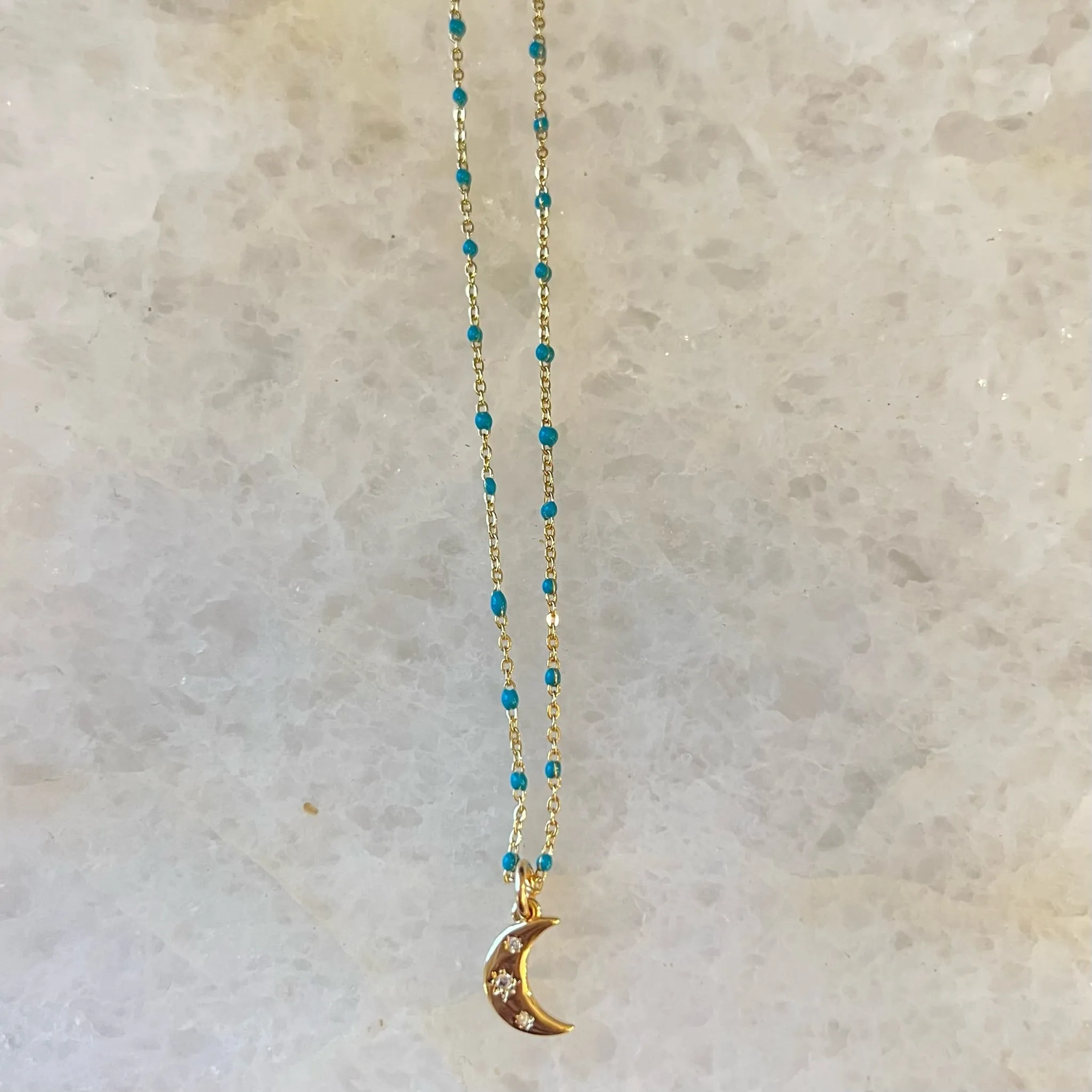 Pavé Moon Enamel Chain