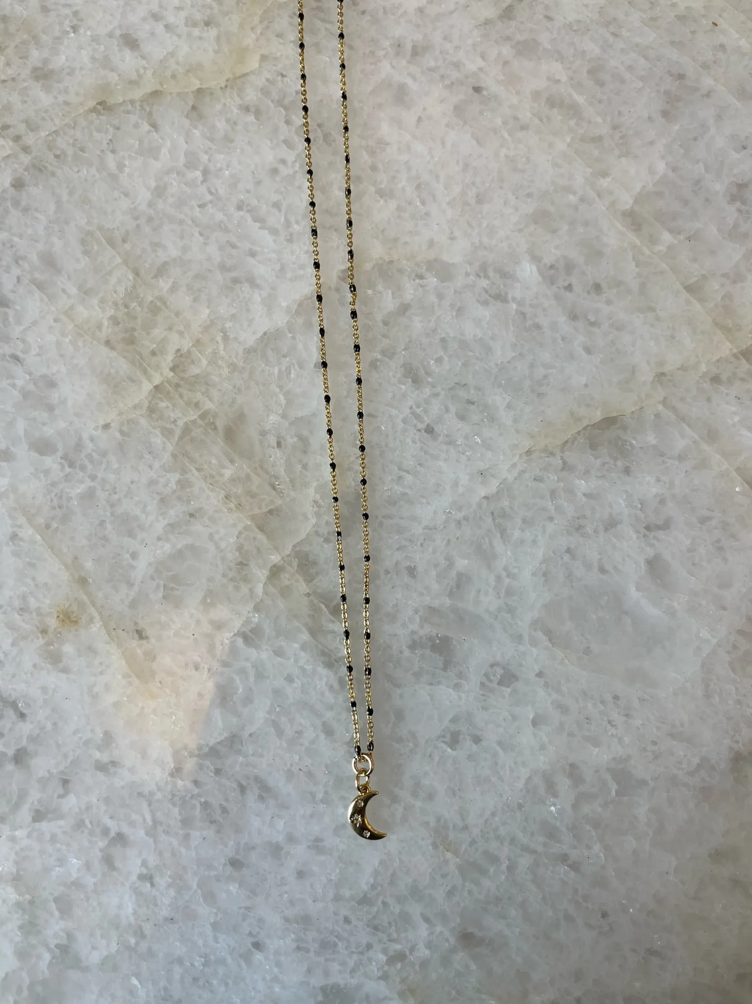 Pavé Moon Enamel Chain