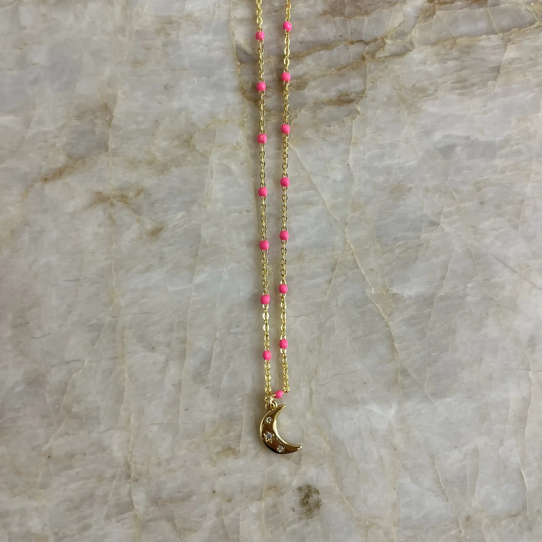 Pavé Moon Enamel Chain