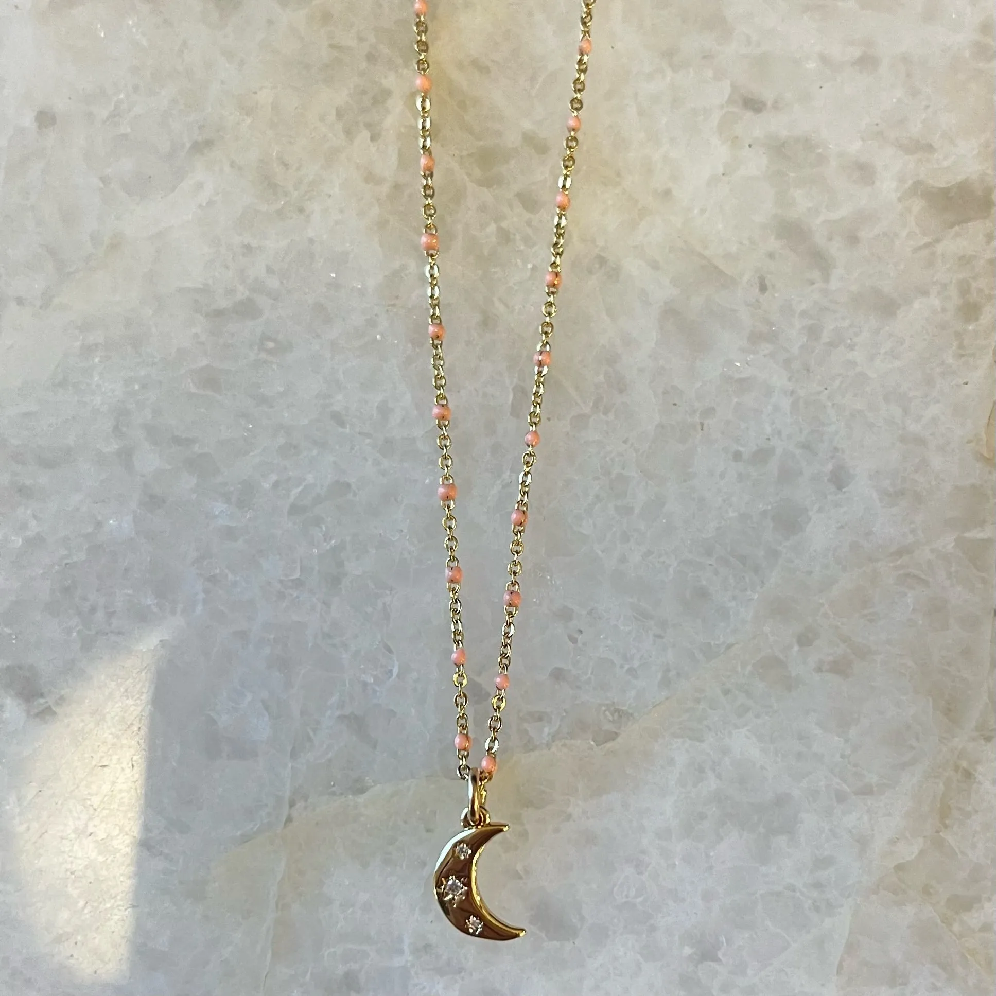 Pavé Moon Enamel Chain