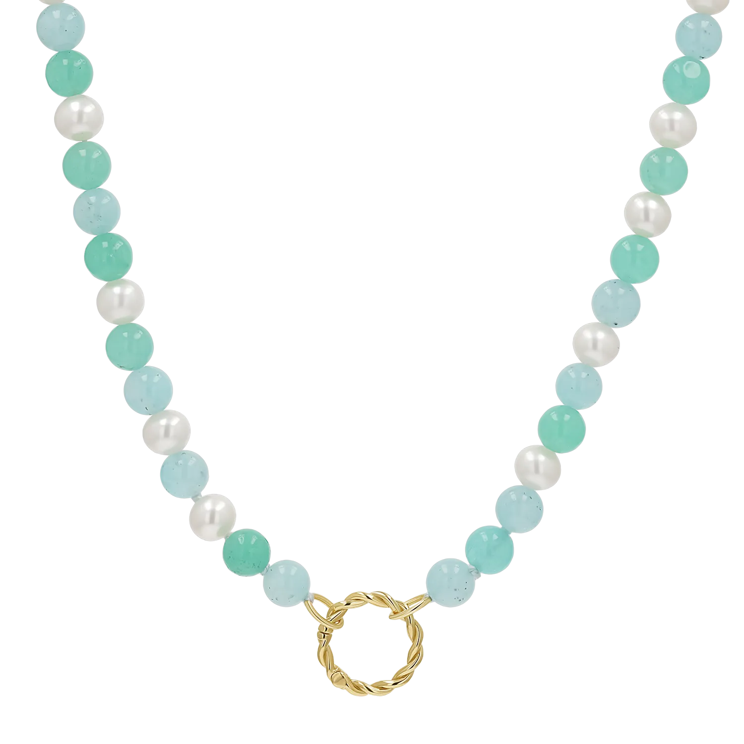 Pearl Aqua Connector Chain Necklace