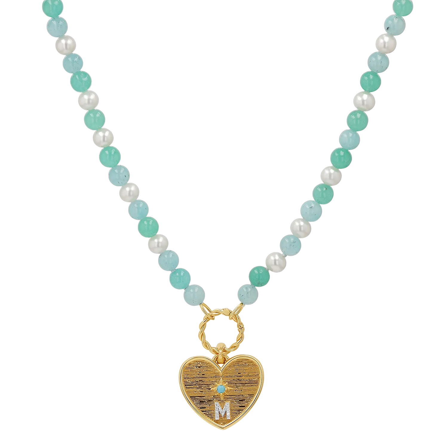 Pearl Aqua Connector Chain Necklace