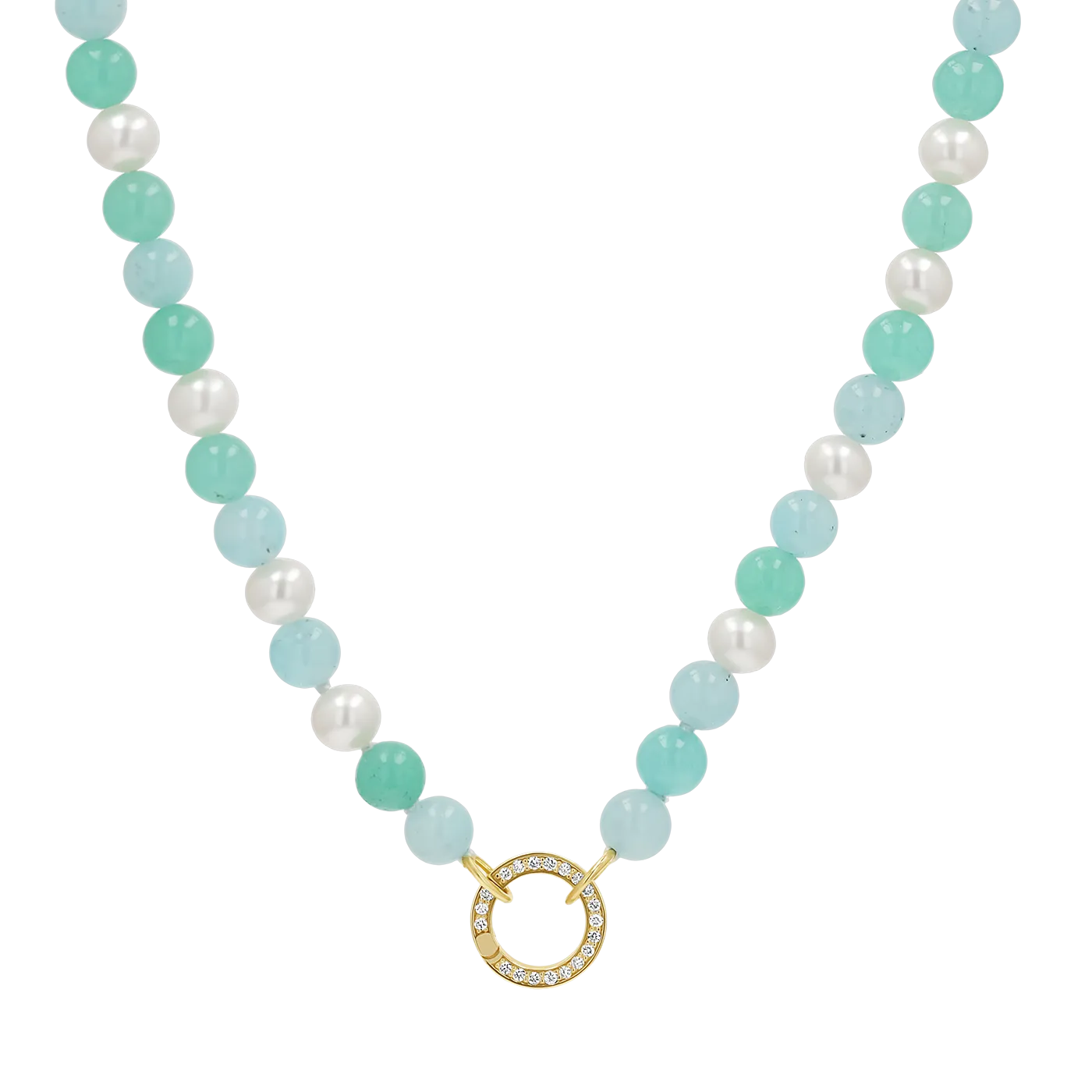 Pearl Aqua Connector Chain Necklace