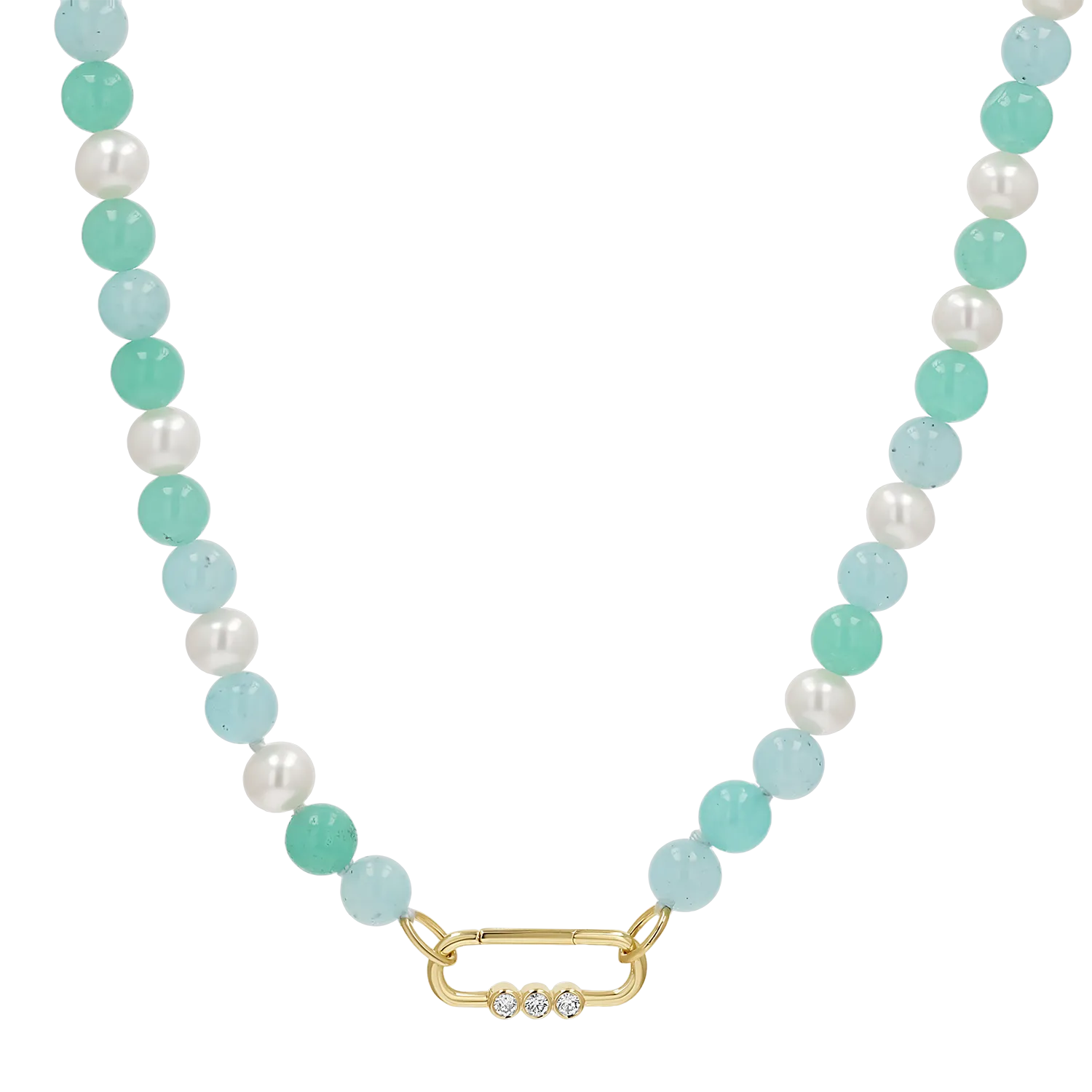 Pearl Aqua Connector Chain Necklace