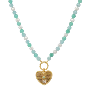 Pearl Aqua Connector Chain Necklace