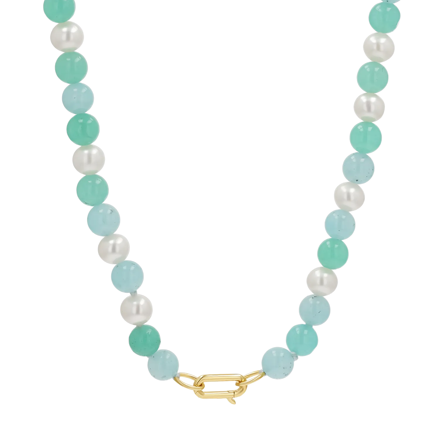 Pearl Aqua Connector Chain Necklace