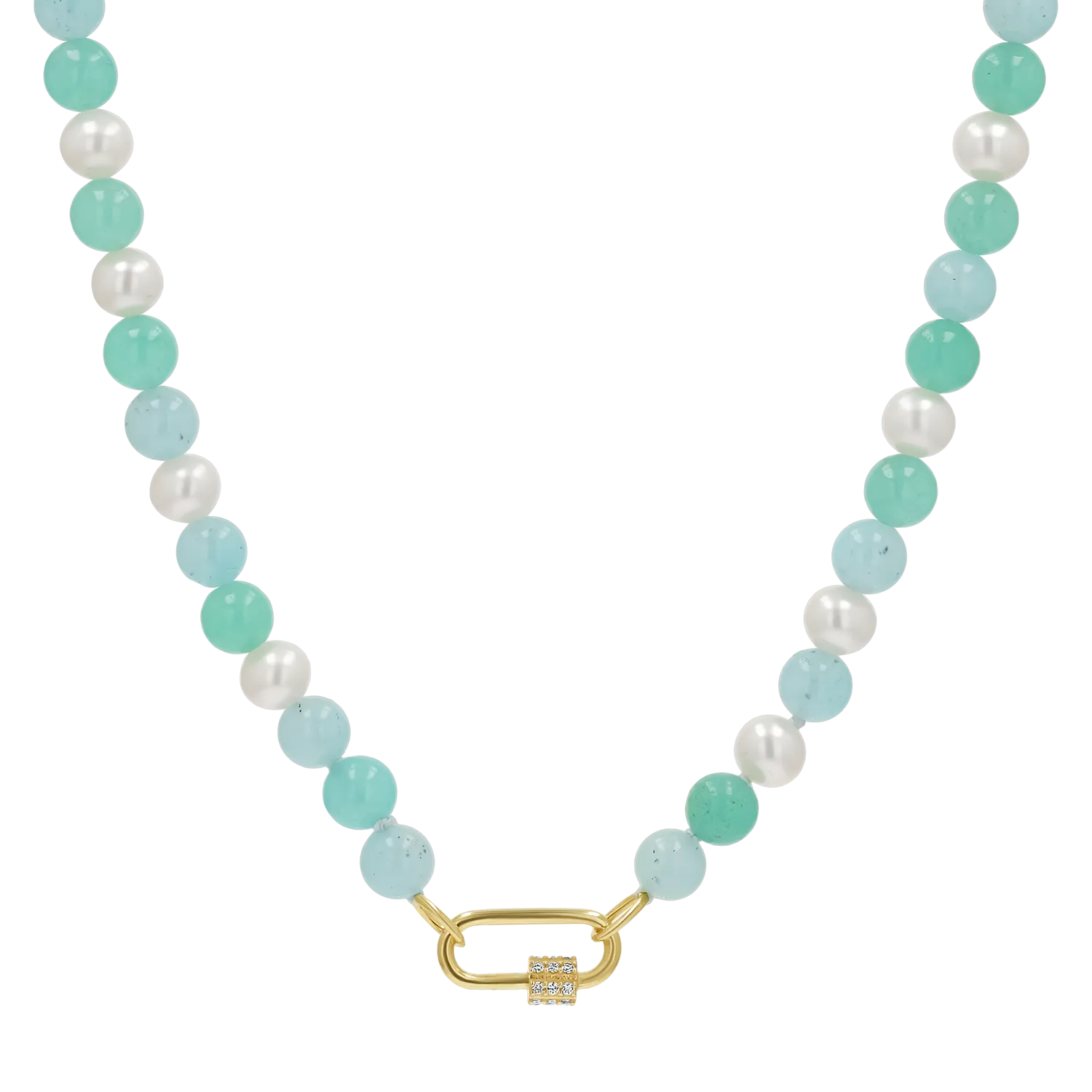 Pearl Aqua Connector Chain Necklace