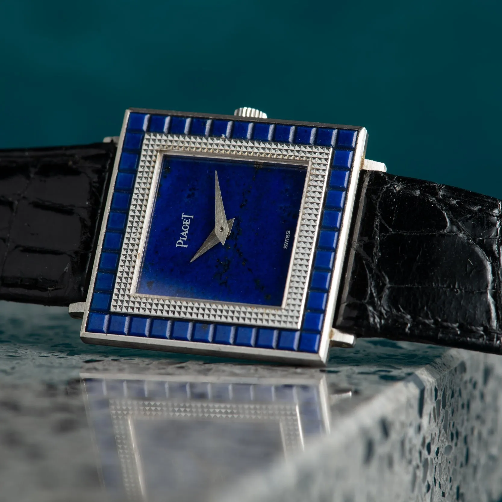 Piaget White Gold Lapis Dress Watch