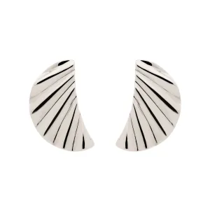 Platinum Wave Clip Earrings