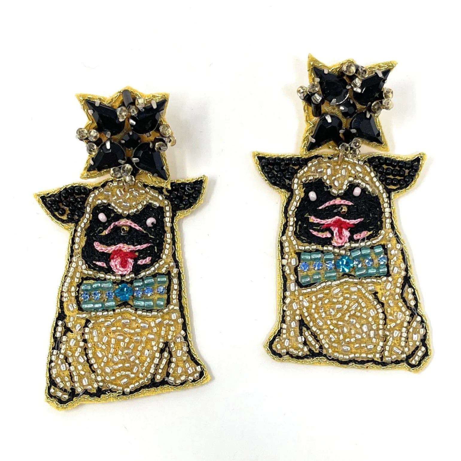 Pug Beaded Earrings