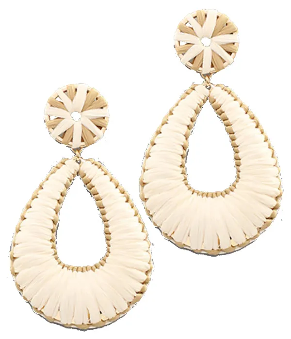 Raffia Teardrop Earrings