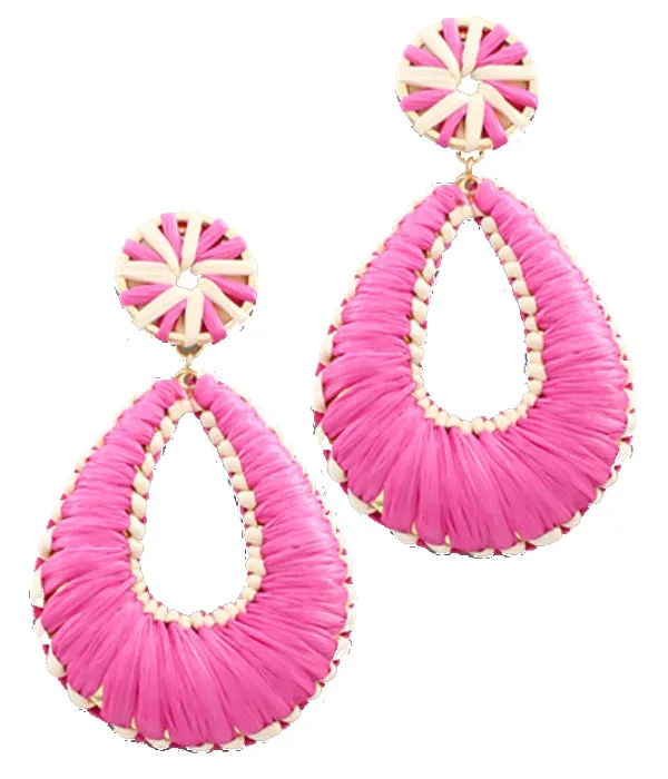 Raffia Teardrop Earrings