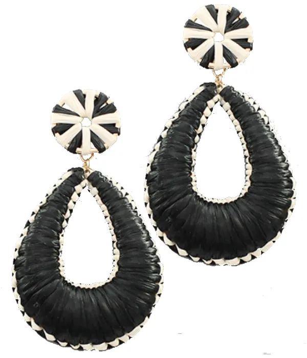 Raffia Teardrop Earrings