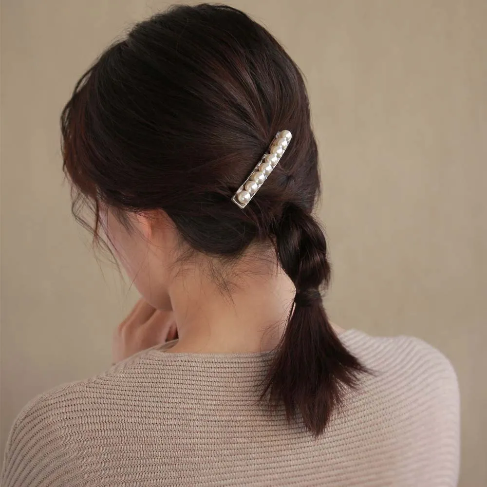 Rectangle Pearl Barrette