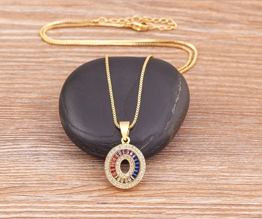 Red Enamel Numeral Number Pendant Necklaces For Women in Gold Color