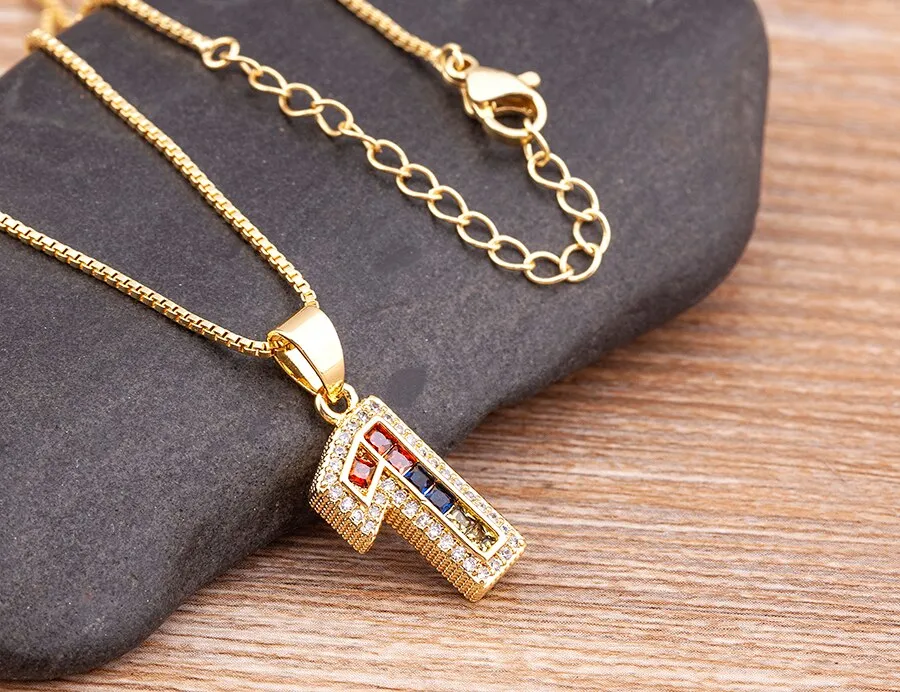 Red Enamel Numeral Number Pendant Necklaces For Women in Gold Color