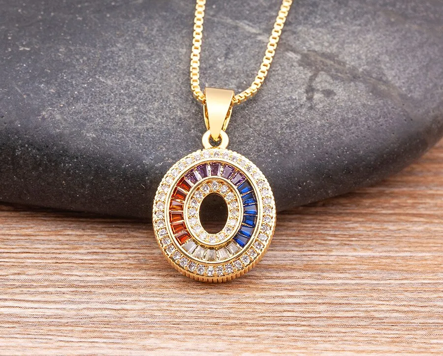 Red Enamel Numeral Number Pendant Necklaces For Women in Gold Color