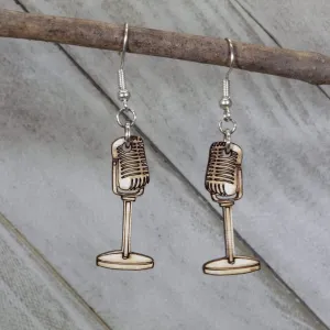 Retro Microphones Dangle Earrings by Cate's Concepts, LLC