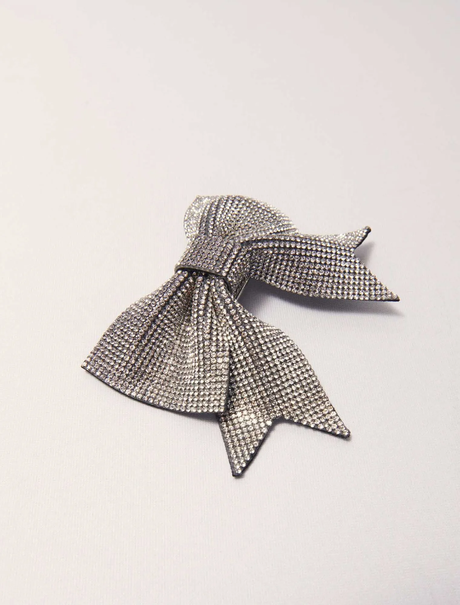 Rhinestone bow barrette