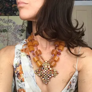 ROSY FINGERED DAWN OOAK STATEMENT NECKLACE