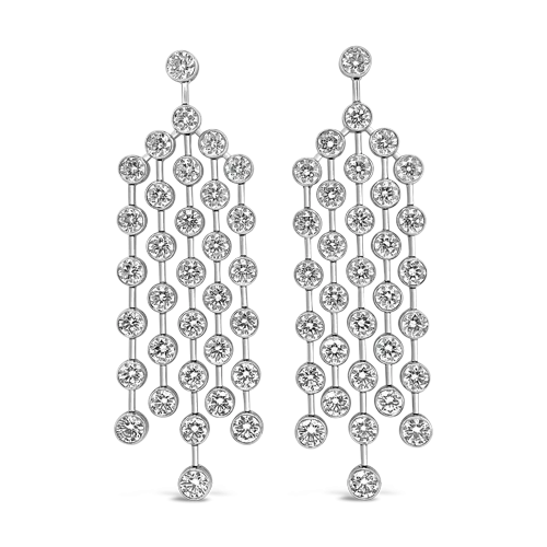 Round Diamond Dangle Earrings