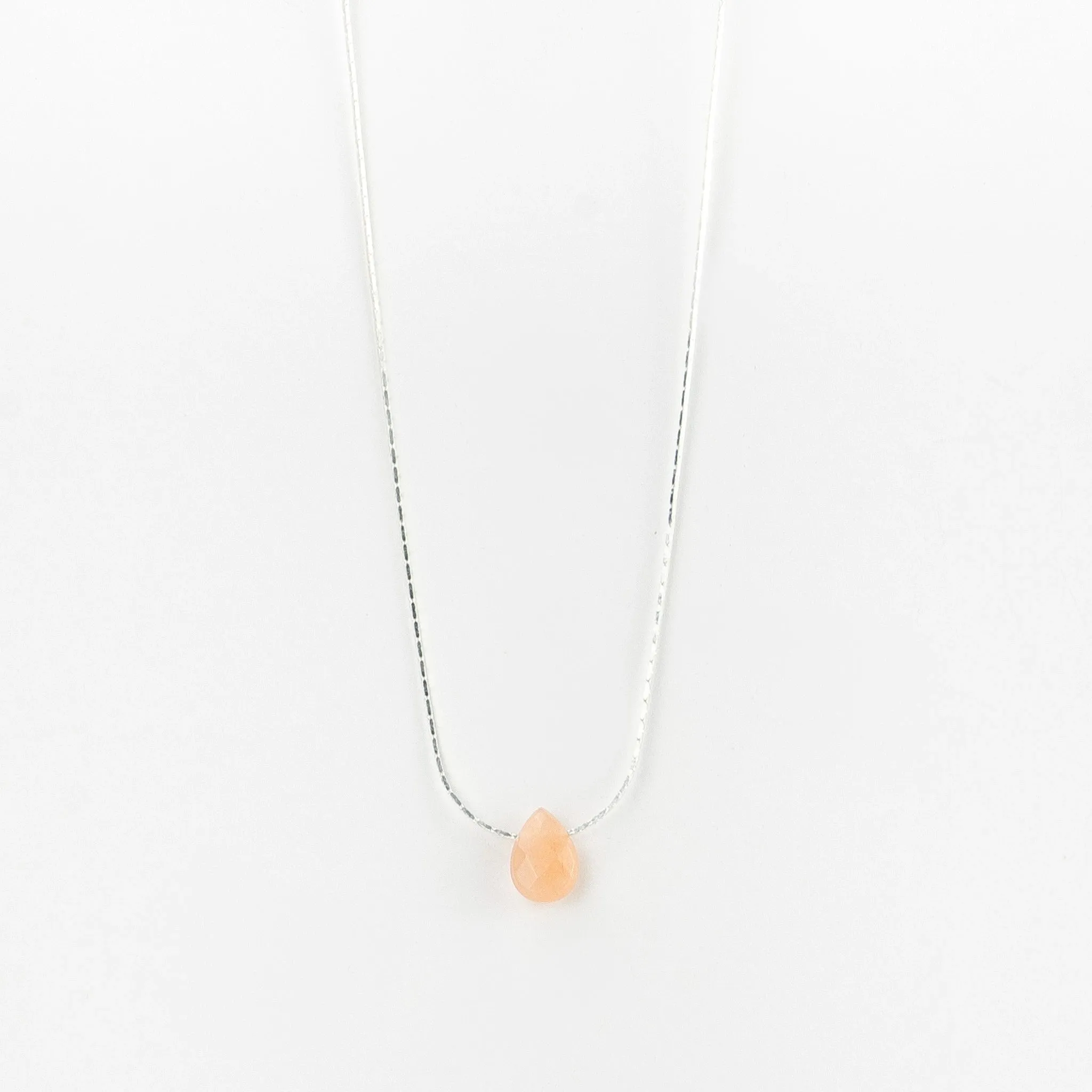 Samudra Pink Teardrop Stone Necklace