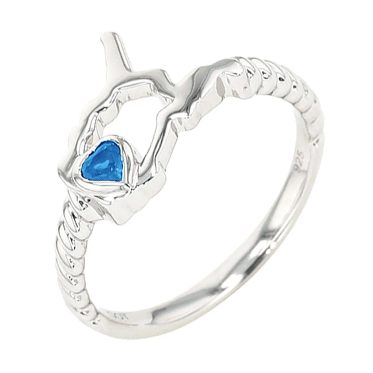 Silver Blue Topaz 1/10Ctw Ring