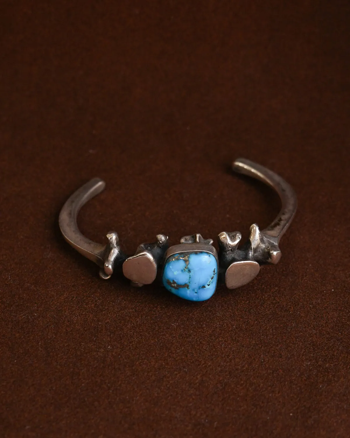 Silver Cuff Bracelet w/ Turquoise