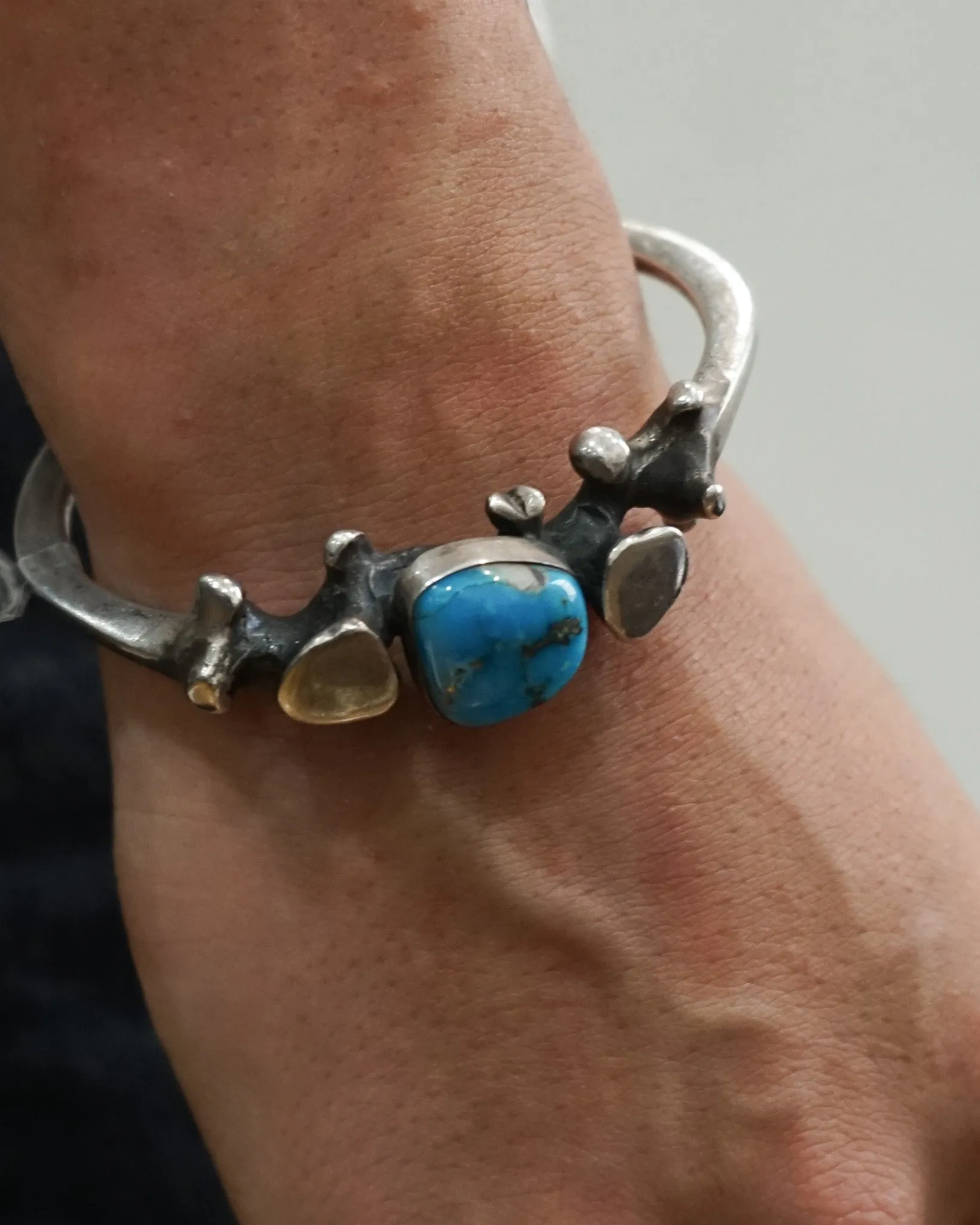 Silver Cuff Bracelet w/ Turquoise