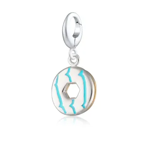 Silver Party Ring Charm with Turquoise Enamel