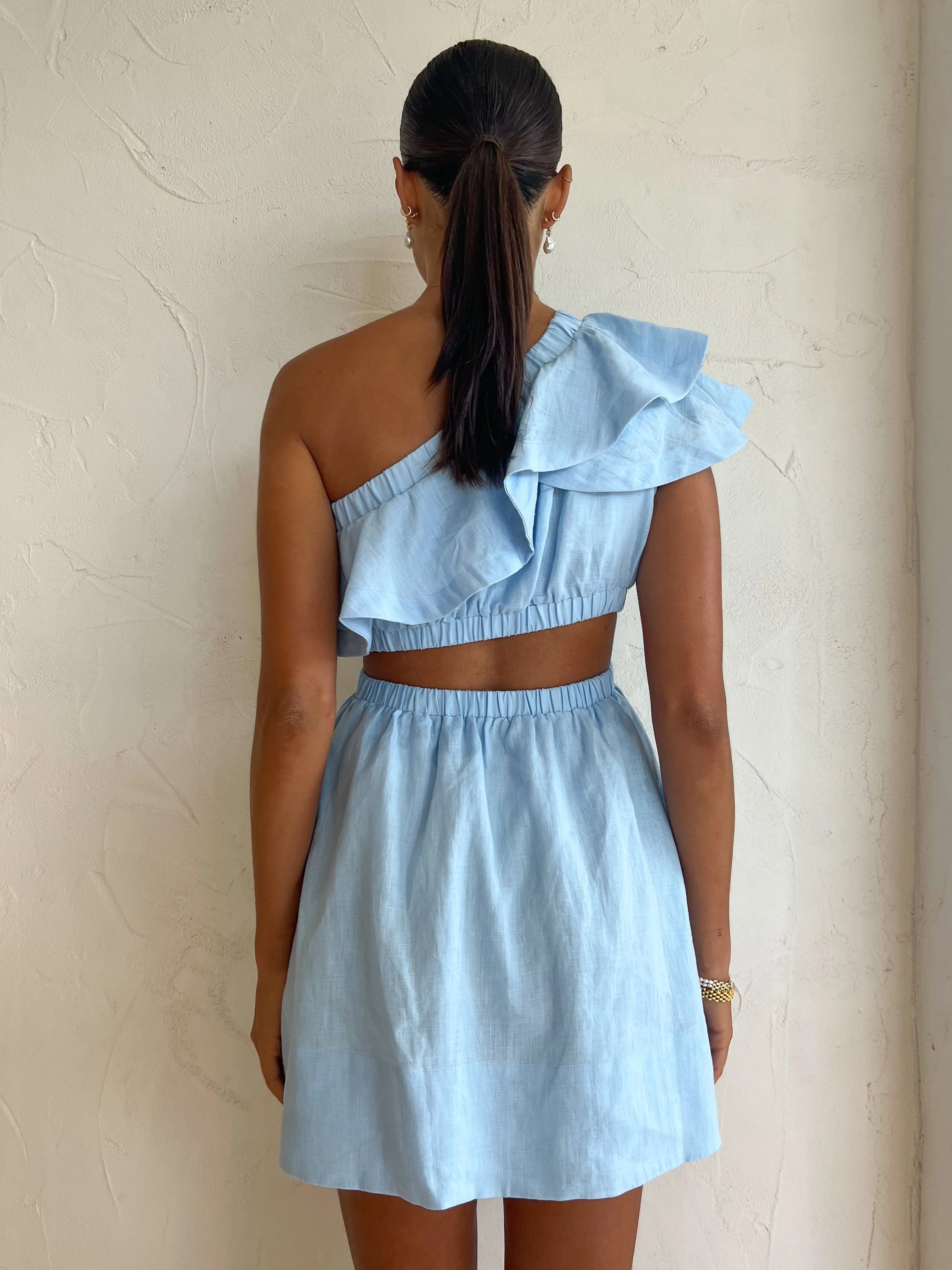 Sovere Promise Reversible Mini Dress in Sky Blue