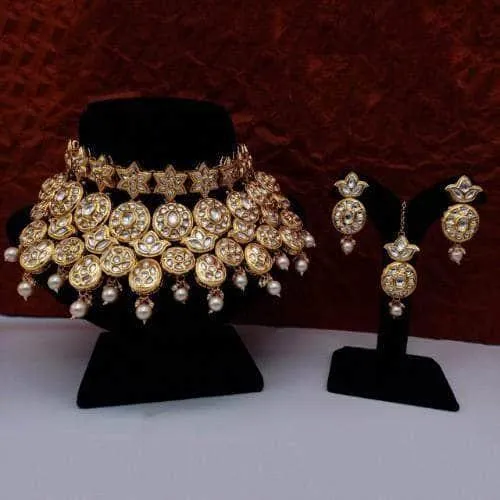 Star Choker Bridal Necklace Earring And Teeka Set