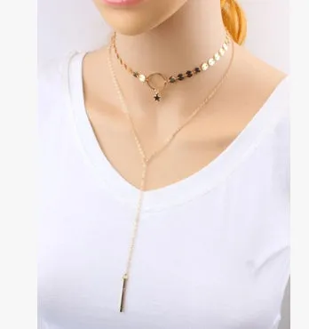 Star Goddess Duo Layering Choker Necklace