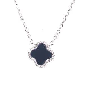 Sterling Silver Cubic Zirconia Clover Pendant