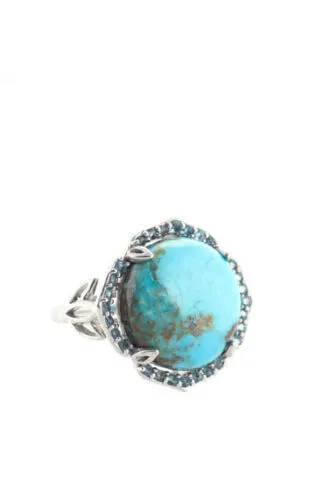 Sterling, Turquoise and Blue Topaz Ring