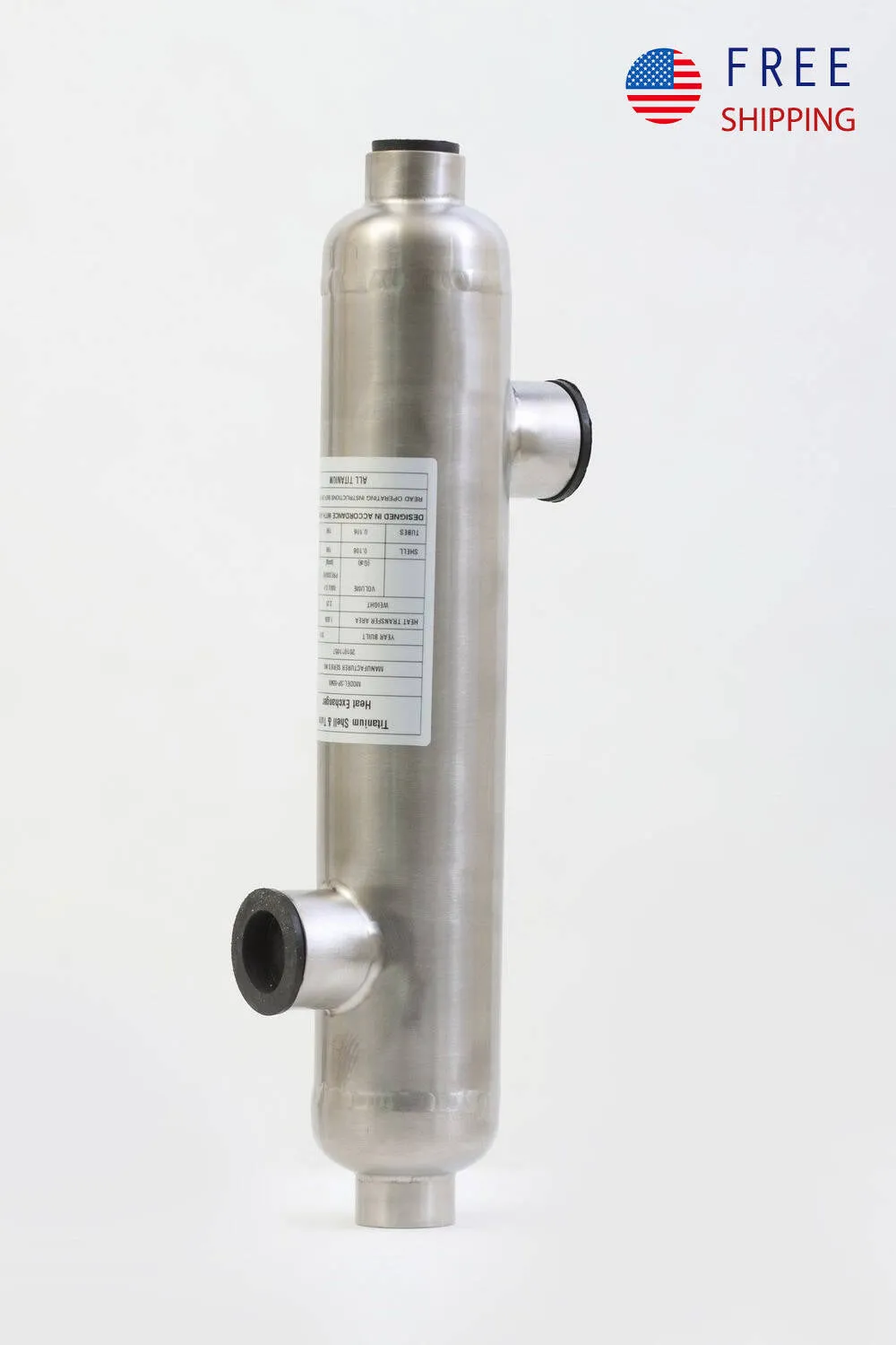 Swimming Pool Heat Exchanger - 85K Titanium Opposite Side 1" & 3/4" FPT