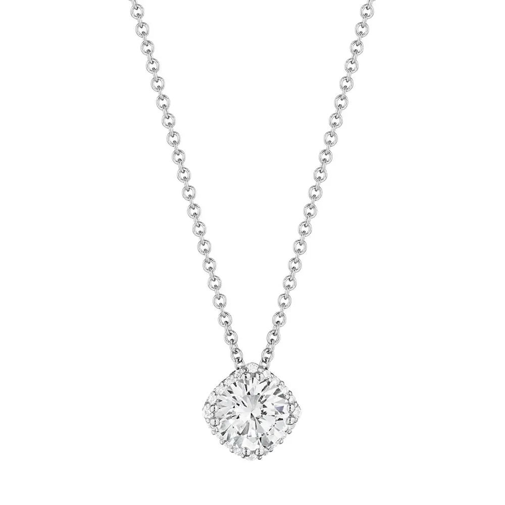 Tacori 18K White Gold Dantela Bloom Diamond Necklace FP64365