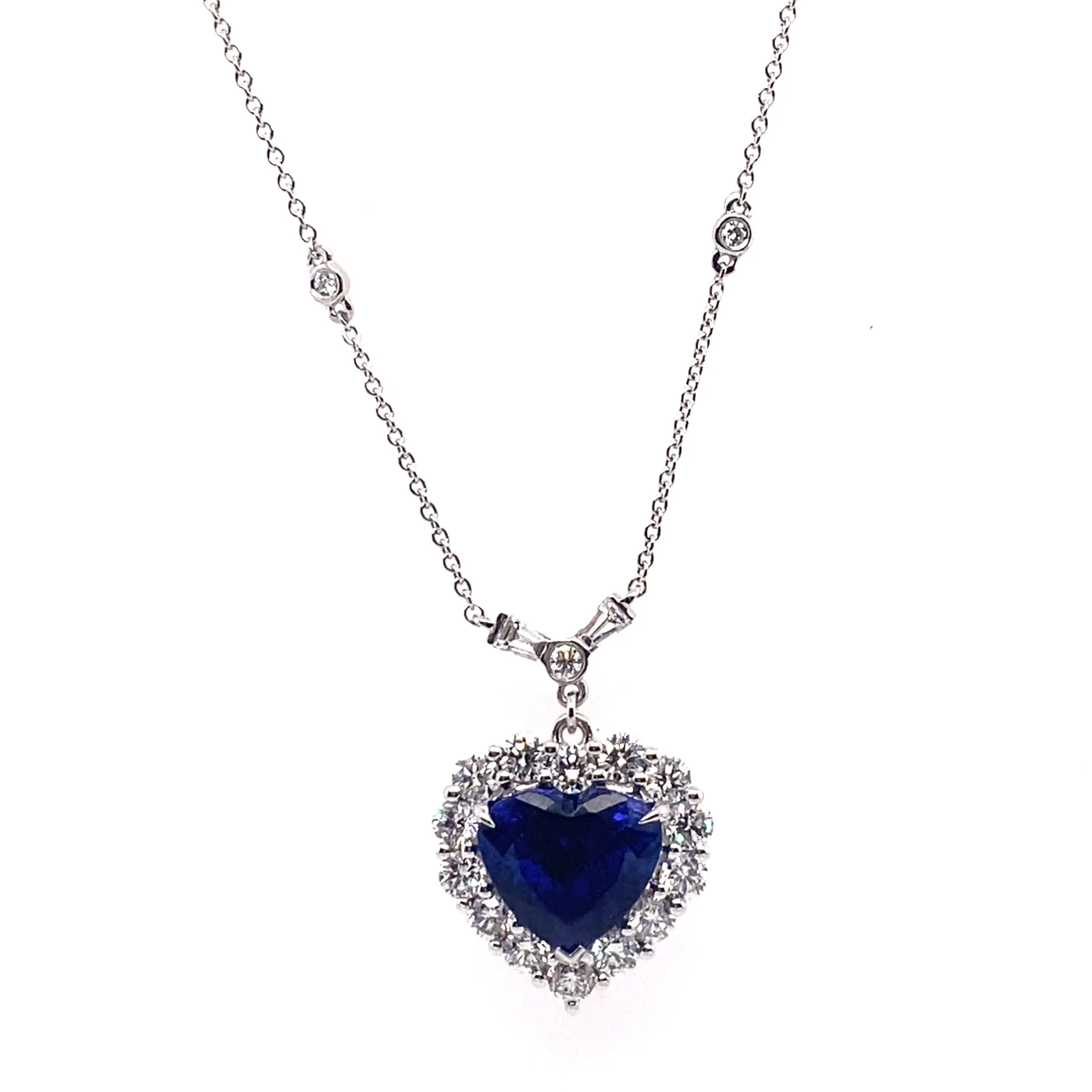 Tanzanite and Diamond Heart Necklace