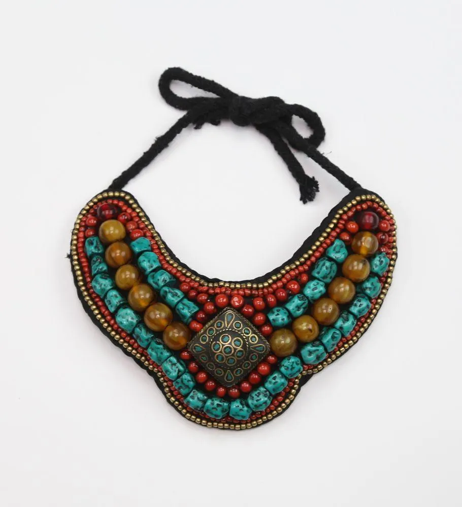 Traditional Tibetan Necklace Coral and Turquoise