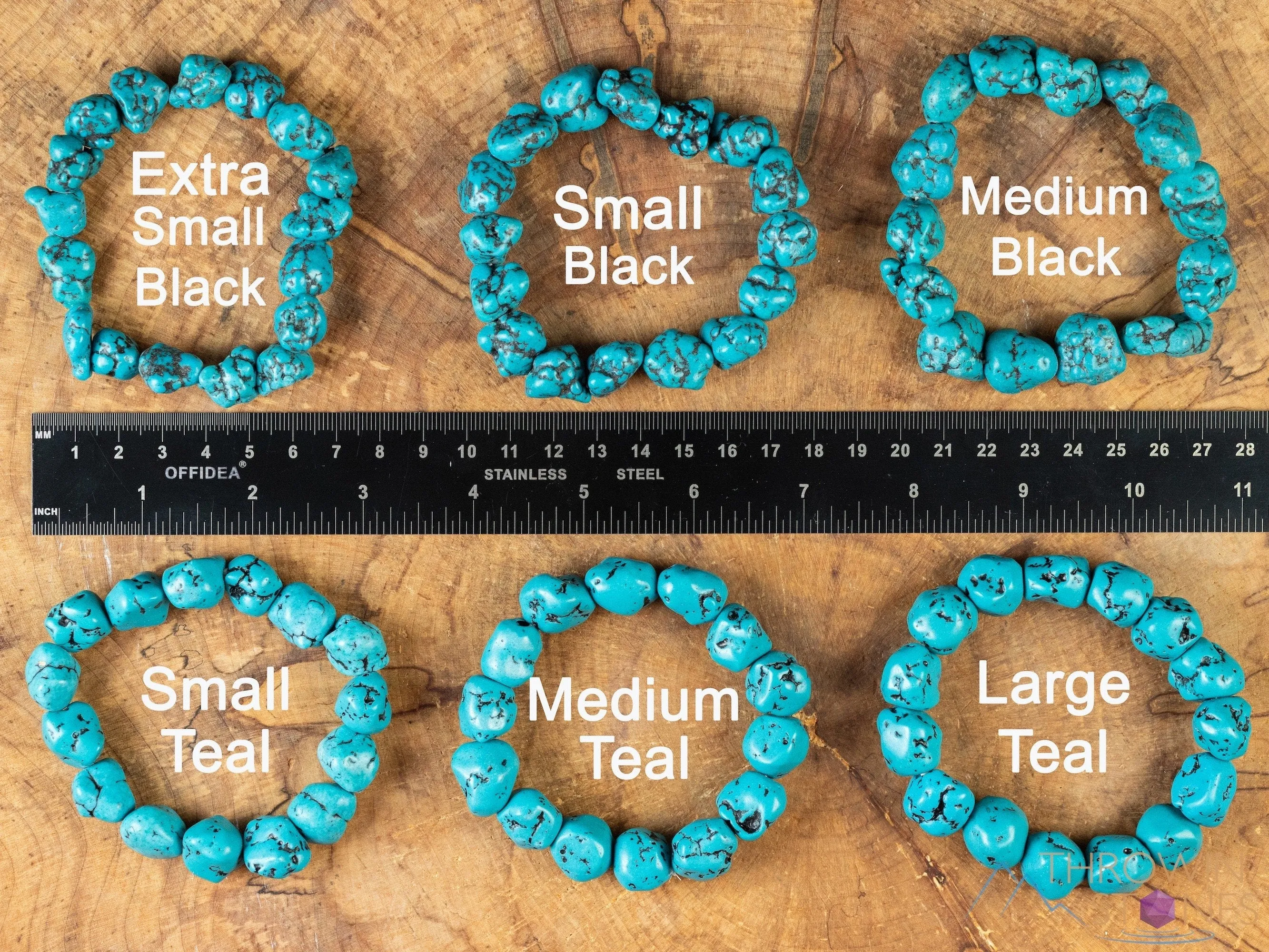 TURQUOISE Crystal Bracelet - Nugget Chip Beads - Beaded Bracelet, Handmade Jewelry, Healing Crystal Bracelet, E2184