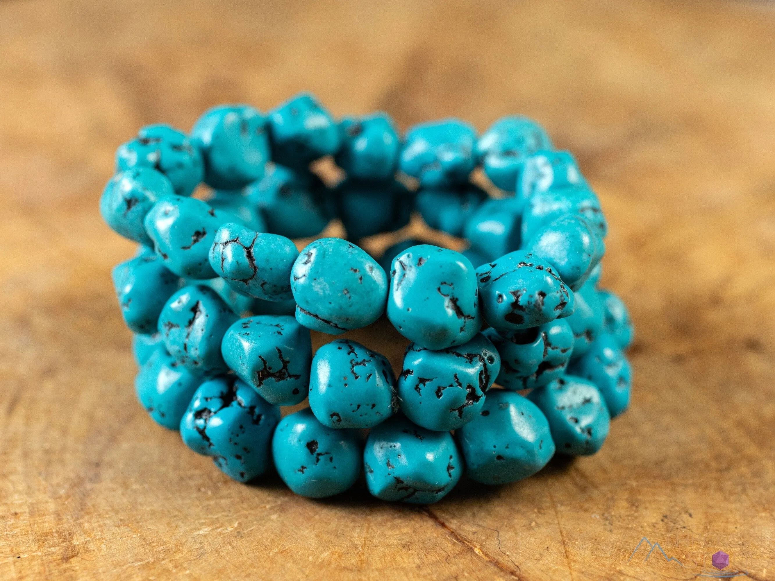 TURQUOISE Crystal Bracelet - Nugget Chip Beads - Beaded Bracelet, Handmade Jewelry, Healing Crystal Bracelet, E2184