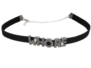 Whore • Rhinestone Choker Necklace