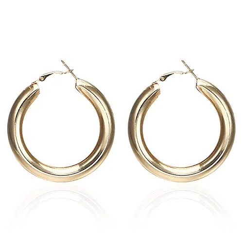 Yellow Chimes Drop Earrings for Women 3 Pairs Combo Golden Earrings Geometric Shapes Gold Plated Hoop Earrings for Women and Girls