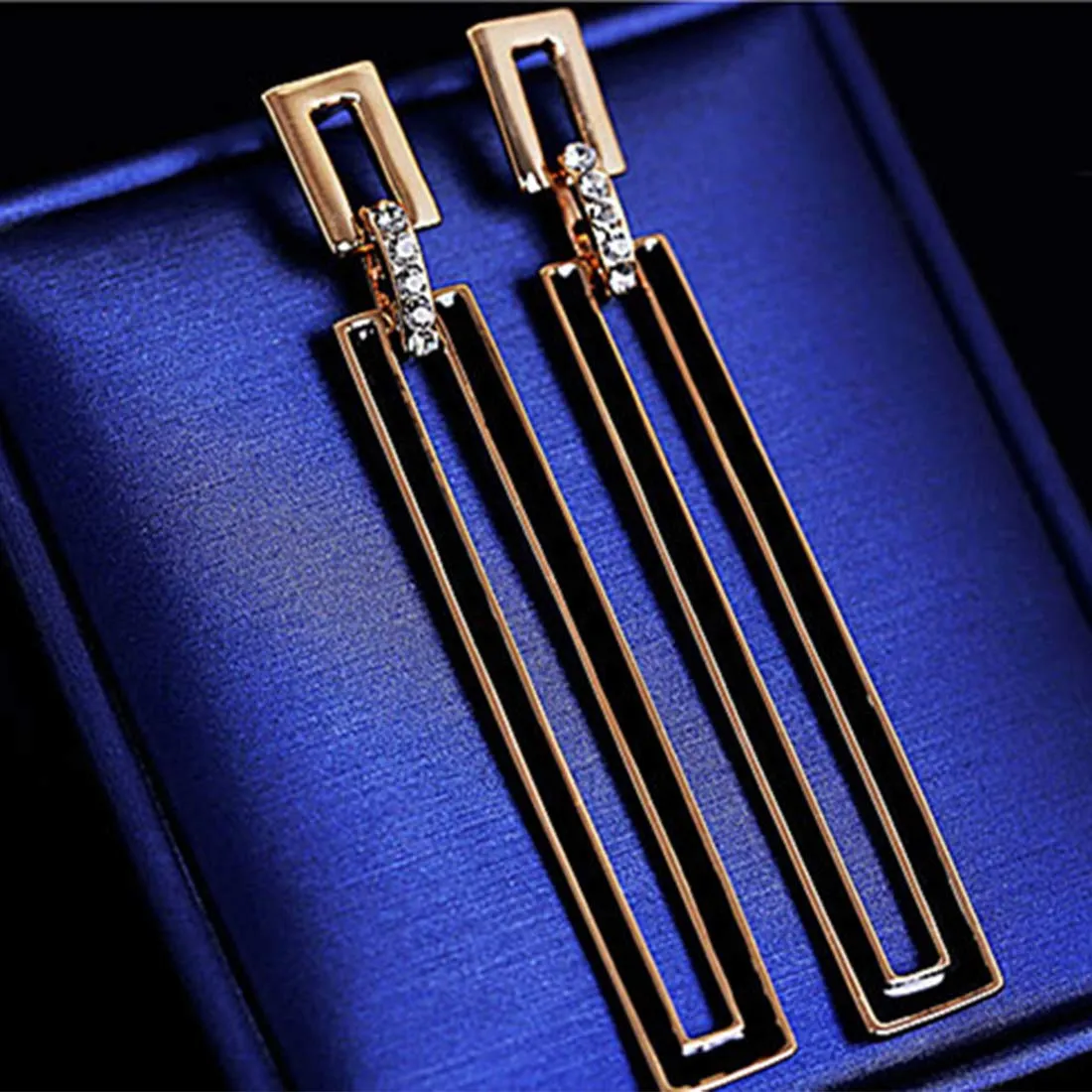 Yellow Chimes Western Style Geometric Asymmetric long Luxury Rectangle Tassel Party Dangle Earrings For Women and Girl's