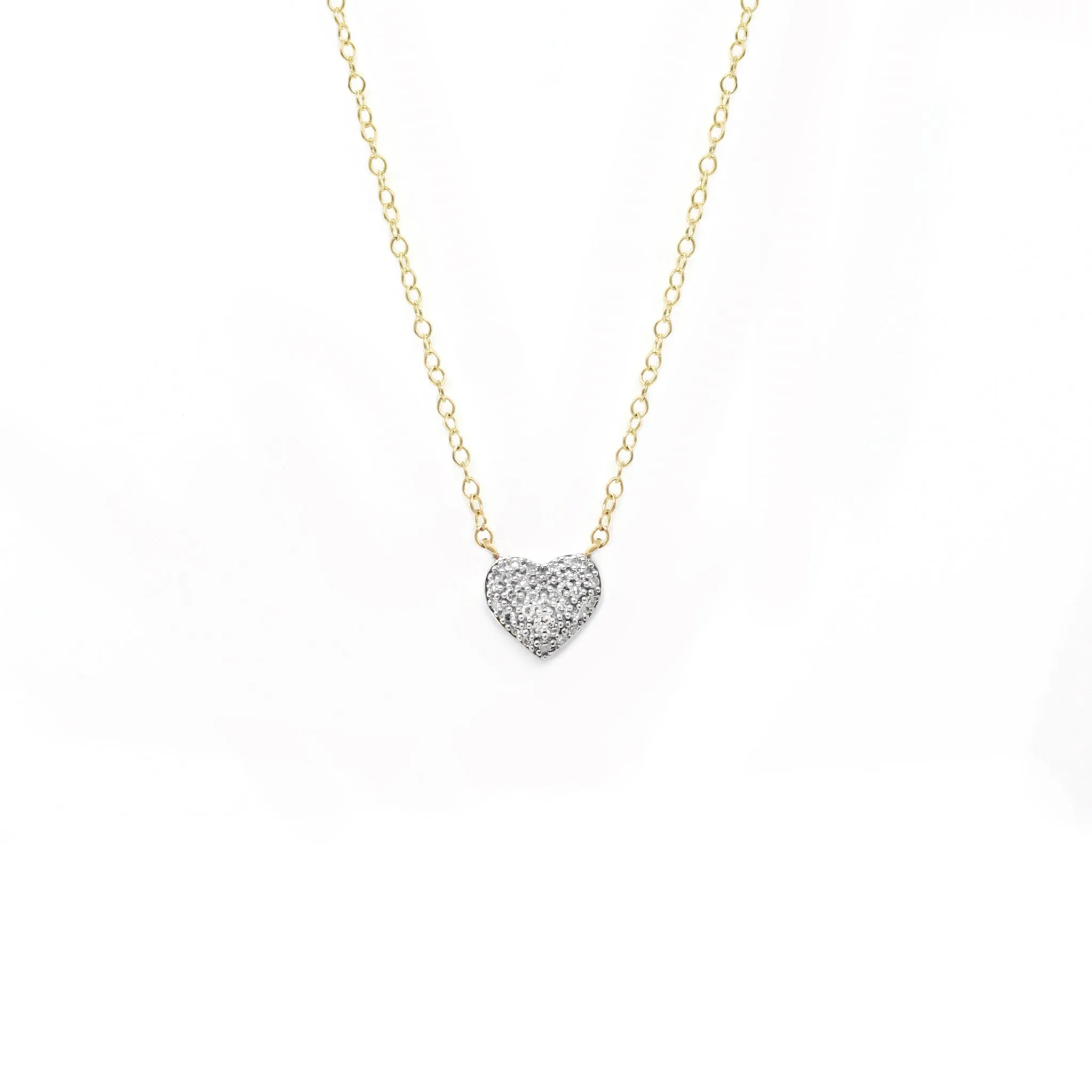 Y/G Diamond Heart Pendant 9ct