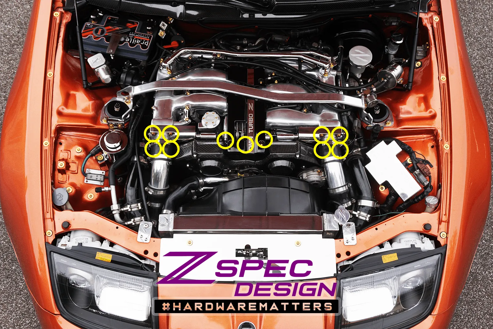 ZSPEC Throttle Bodies & Linkage Fasteners for '90-96 Nissan Z32 300zx, Grade-5 Titanium